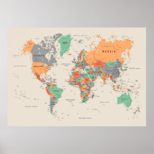 Poster Carte du monde politique