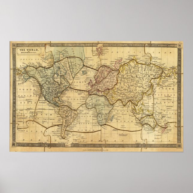 Poster Carte du monde sur Mercators Projection (Devant)