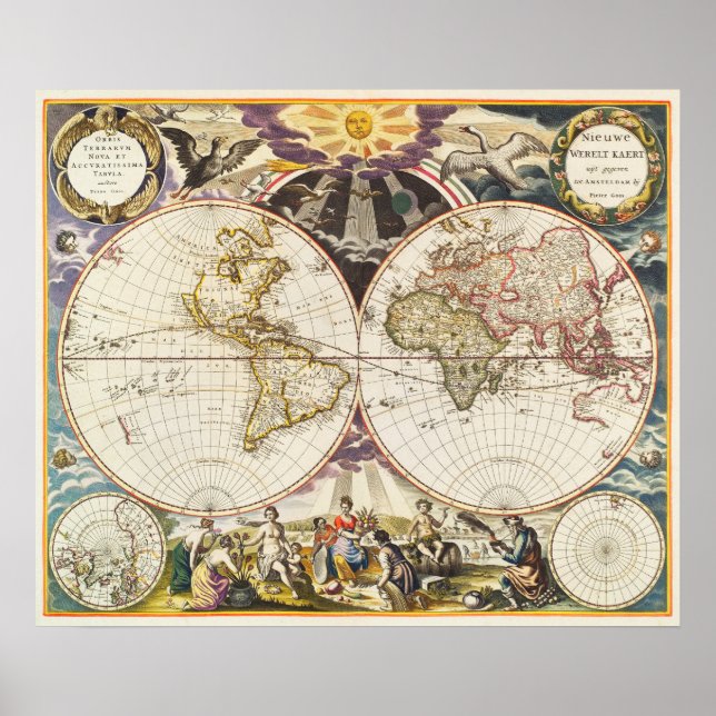 Poster Carte du monde vintage (Devant)