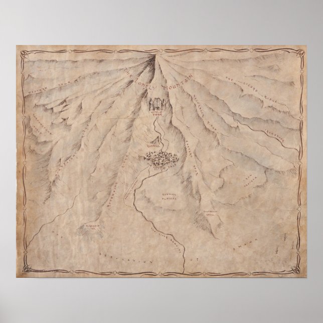 Poster Carte du mont Lonley (Devant)