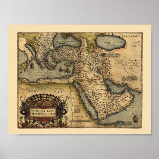 Poster Carte Du Moyen-Orient 1600