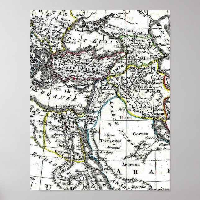 Poster Carte du Moyen-Orient antique (Devant)