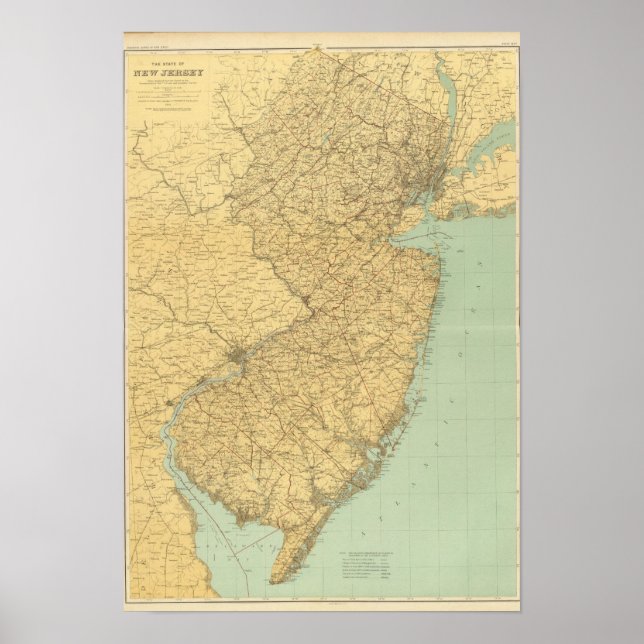 Poster Carte du New Jersey (Devant)