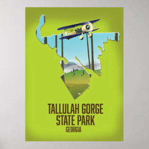 Poster Carte du parc d'état de la gorge de Tallulah