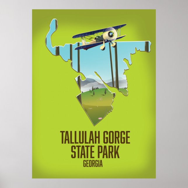 Poster Carte du parc d'état de la gorge de Tallulah (Devant)