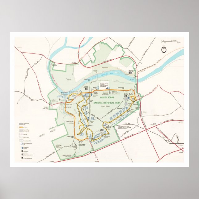 Poster Carte du parc historique national de Valley Forge  (Devant)