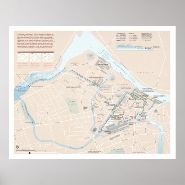 Poster Carte du parc historique national Lowell (1999) (Devant)