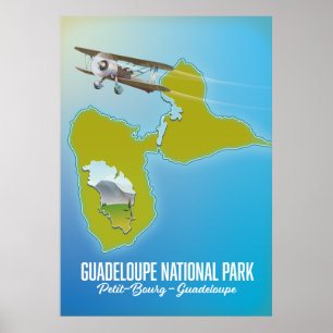 Poster carte du Parc national de Guadeloupe