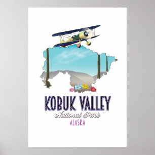 Poster Carte du parc national de Kobuk Valley Alaska