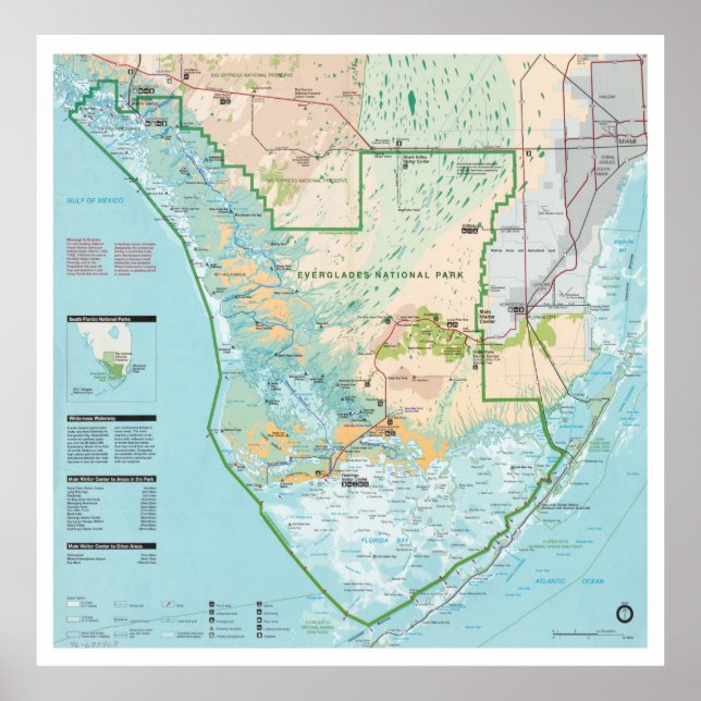 Poster Carte du parc national des Everglades (1996) Sud F (Devant)