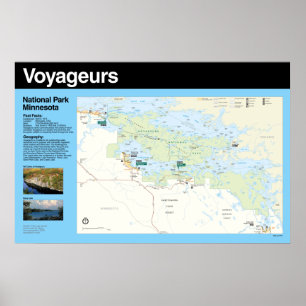Poster Carte du parc national des Voyageurs