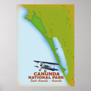 Poster Carte du parc national du Canada Sud-australie