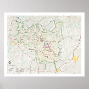 Poster Carte du parc national Mammoth Cave (1999)
