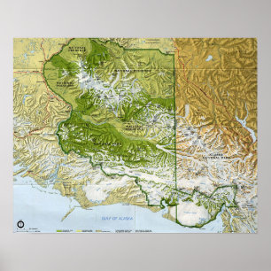 Poster Carte du parc national Wrangell St. Elias