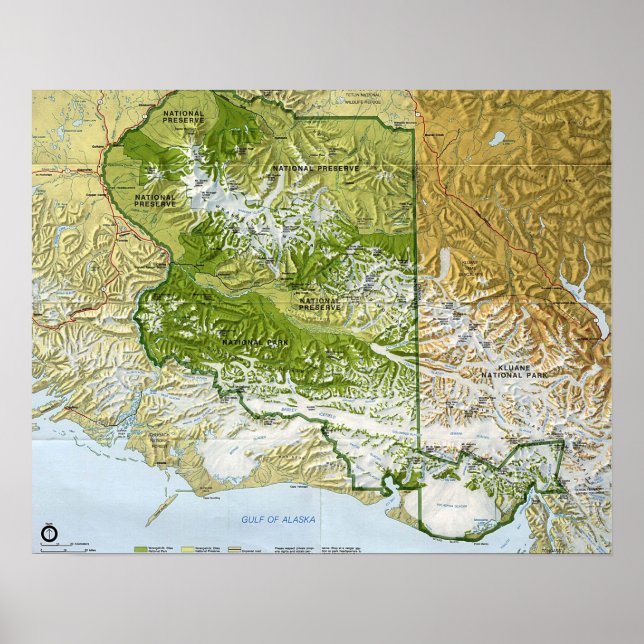 Poster Carte du parc national Wrangell St. Elias (Devant)