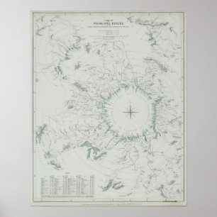 Poster Carte du pôle Nord