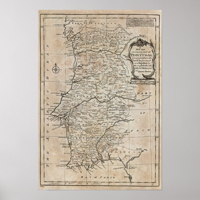Poster Carte du Portugal (Devant)
