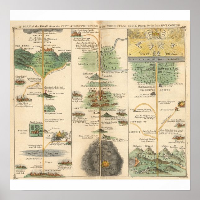 Poster Carte du progrès du pèlerin (Devant)