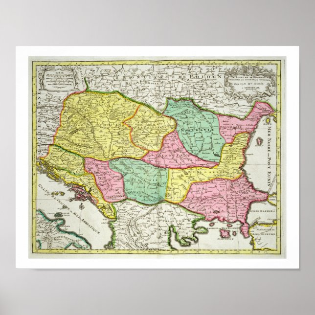 Poster Carte du Royaume de Hongrie et des États qui (Devant)