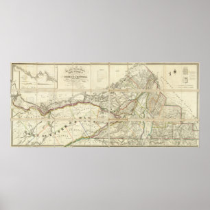 Poster Carte du secteur de Montréal, Canada inférieur