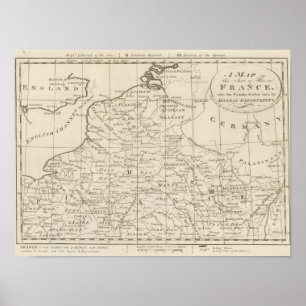 Poster Carte du Siège de Guerre en France 2