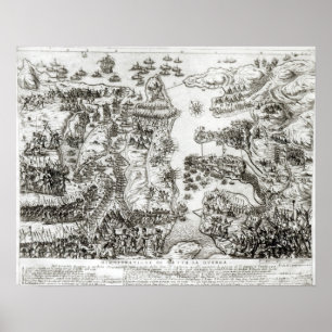 Poster Carte du siège de Malte en 1565