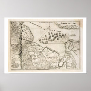 Poster Carte du siège du Québec par la flotte