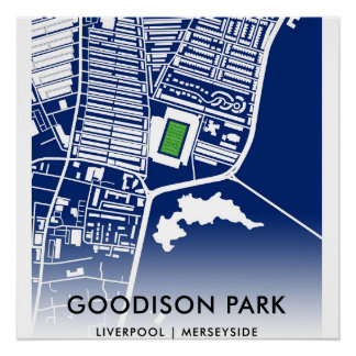 Poster Carte du stade de Goodison Park - Accueil d'Everto