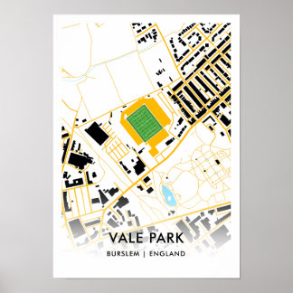 Poster Carte du stade Vale Park - Accueil du Port Vale FC