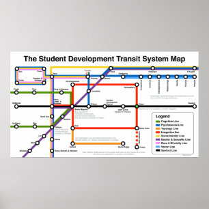 Poster Carte du système de transport en commun pour le dé