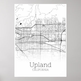 Poster Carte du terrain - Californie - Carte de la ville 