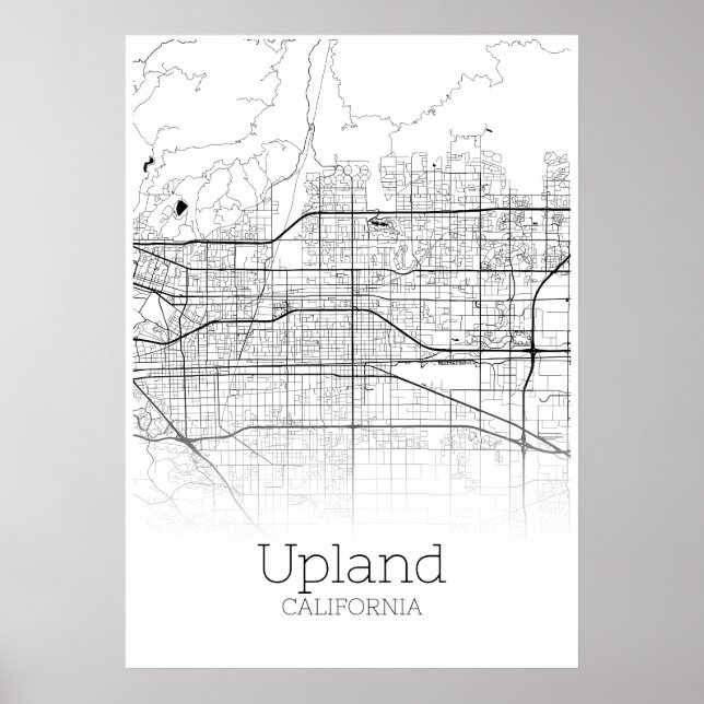 Poster Carte du terrain - Californie - Carte de la ville  (Devant)