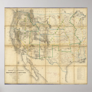 Poster Carte Du Territoire Des États-Unis 2