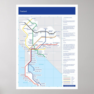 Poster Carte du tube de Thaïlande