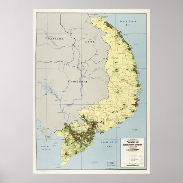 Poster Carte du Vietnam du Sud Septembre 1972 (Devant)