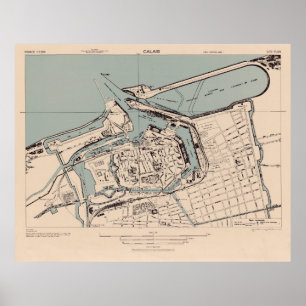 Poster Carte du Vieux-Calais (1943) 