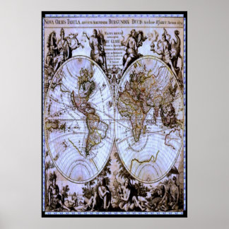 Poster Carte du Vieux-Monde 1