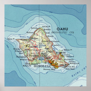 Poster Carte du vin d'Oahu