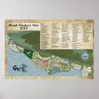Poster Carte du XXV de la Grande Guerre occidentale