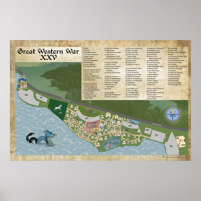 Poster Carte du XXV de la Grande Guerre occidentale (Devant)
