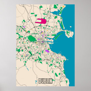 Poster Carte Dublin
