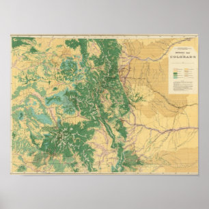 Poster Carte économique du Colorado