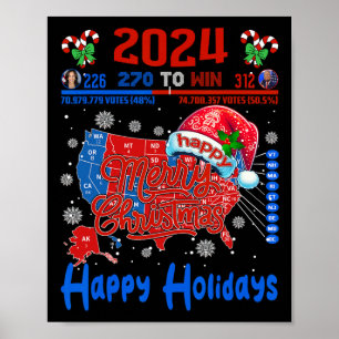 Poster Carte électorale de 2024 Joyeux glissement de terr