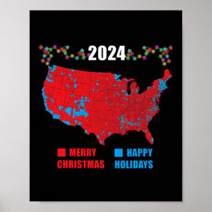 Poster Carte électorale de 2024 Joyeux glissement de terr