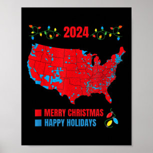 Poster Carte électorale de 2024 Joyeux glissement de terr
