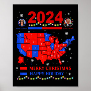 Poster Carte électorale de 2024 Joyeux glissement de terr