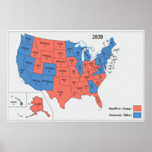 Poster Carte électorale du Collège électoral américain 20
