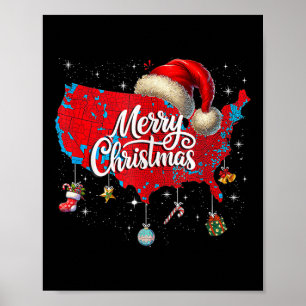 Poster Carte électorale Trump Joyeux Noël Père Noël H