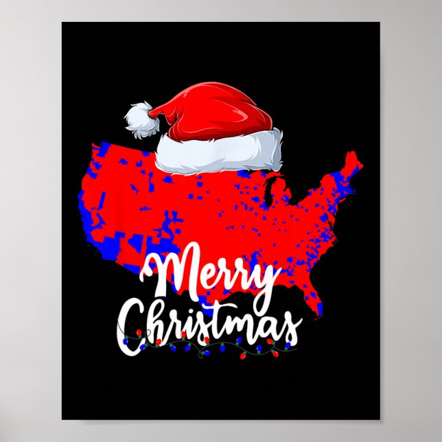 Poster Carte électorale Trump Joyeux Noël Père Noël H (Devant)
