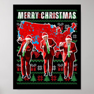 Poster Carte électorale Trump Joyeux Noël Père Noël H